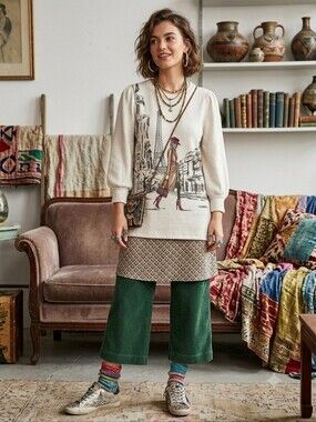 Love + Lace Ivory Graphic Crewneck Sweater